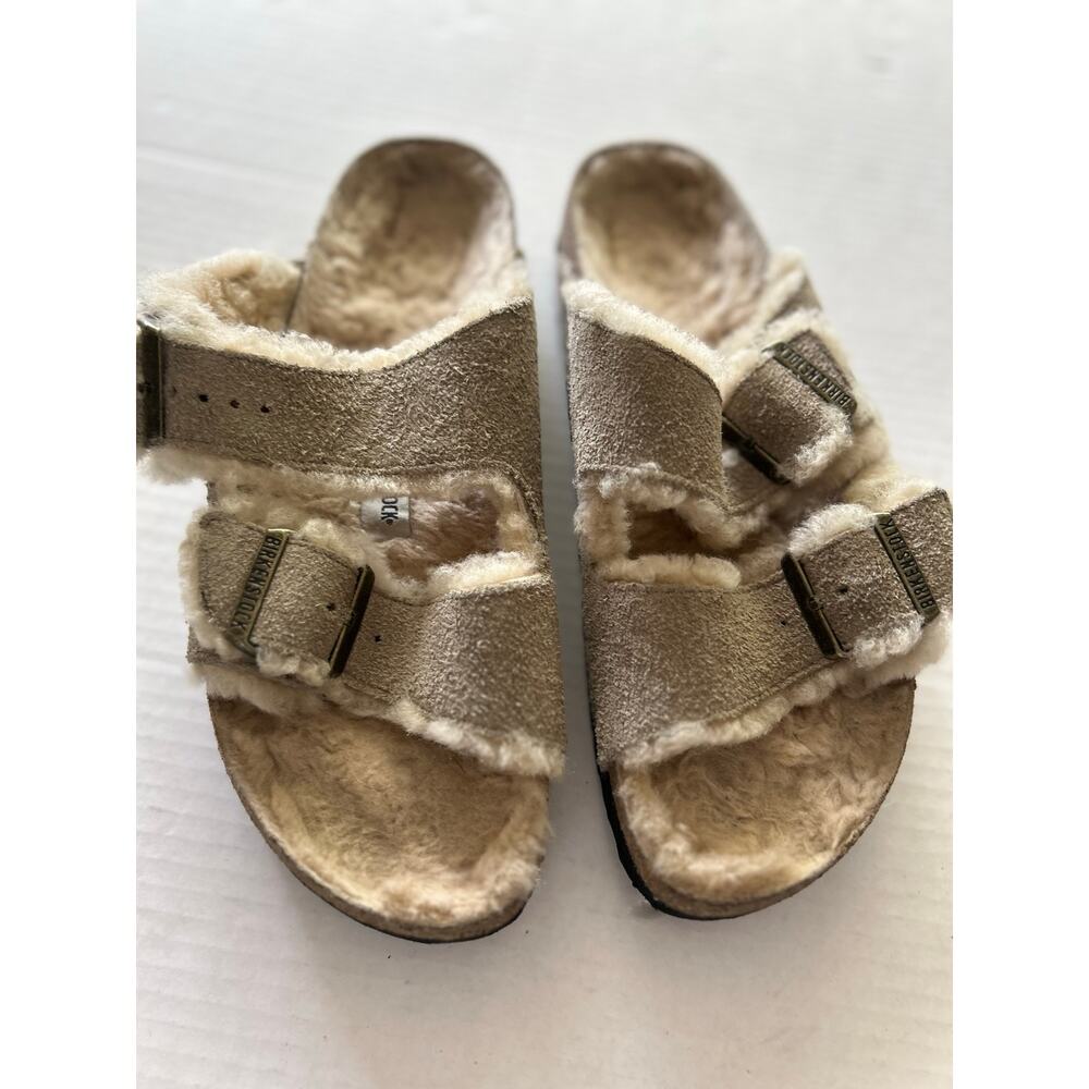 Birkenstock Arizona Shearling Women's 40 Nude Suede